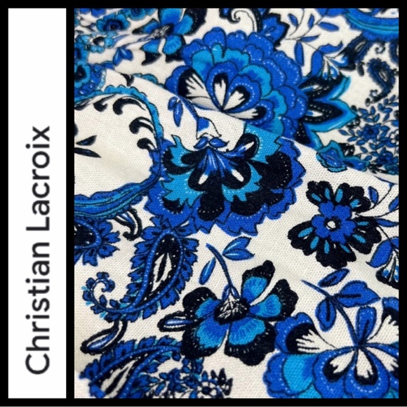 NWT Christian Lacroix Paisley Linen Blend Wrap Dress - Picture 9 of 12